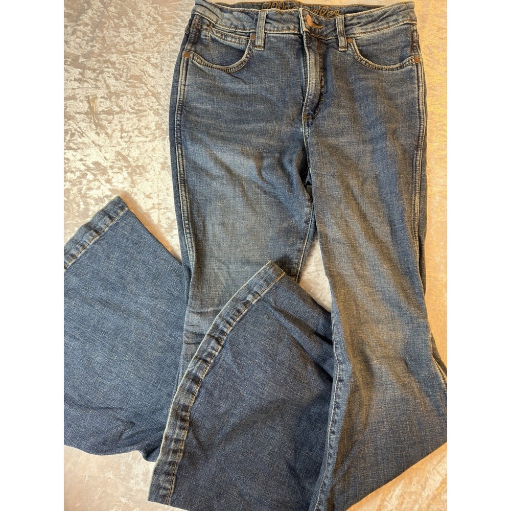 Wrangler‎ High Rise Flare Jeans Womens 27x32 Blue Stretch Western Y2K